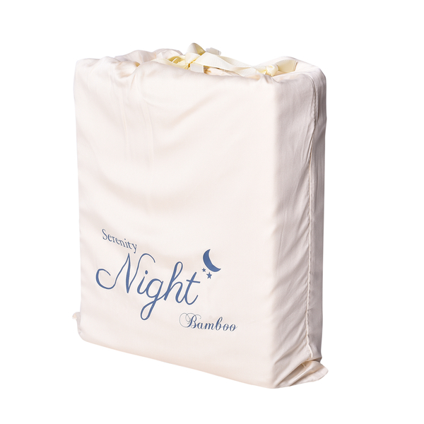 Serenity Night 4 Piece Set - 100% Bamboo Sheet Set Inclds. 1 Flat Sheet, 1 Fitted Sheet & 2 Pillowcases (50x75cm) in Ivory