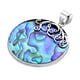 Royal Bali Collection - Abalone Shell Round Pendant in Sterling Silver