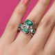 Sajen Silver ILLUMINATION Collection - Malachite and Doublet Quartz Ring in Platinum Overlay Sterling Silver 3.50 Ct.