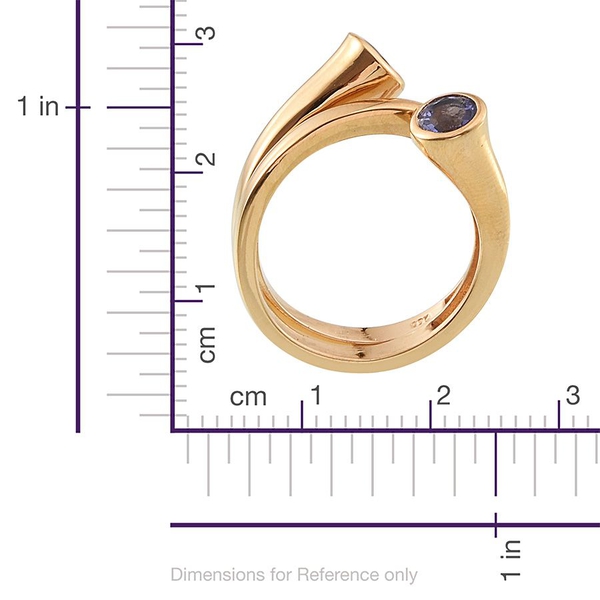 Tanzanite (Rnd) Ring in 14K Gold Overlay Sterling Silver 1.000 Ct.