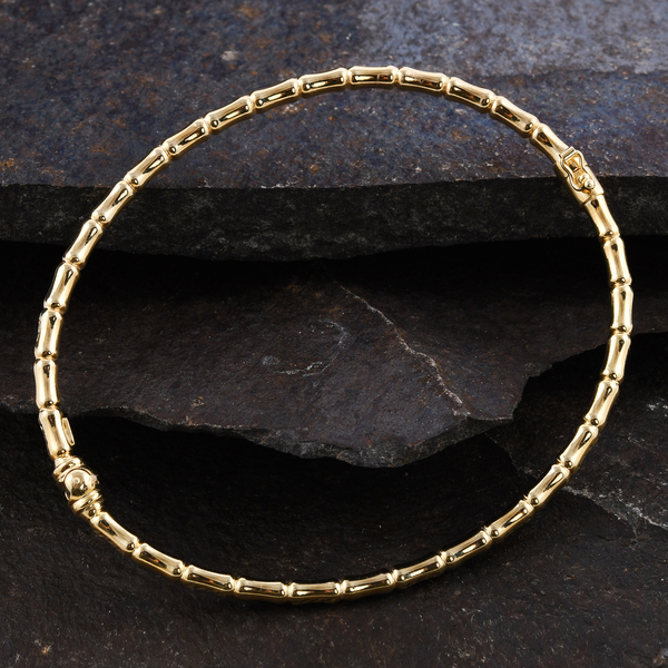 One Time Close Out Deal - 9K Yellow Gold Bamboo Bangle (Size 7.5) with Clasp, Gold Wt. 5.12 Gms