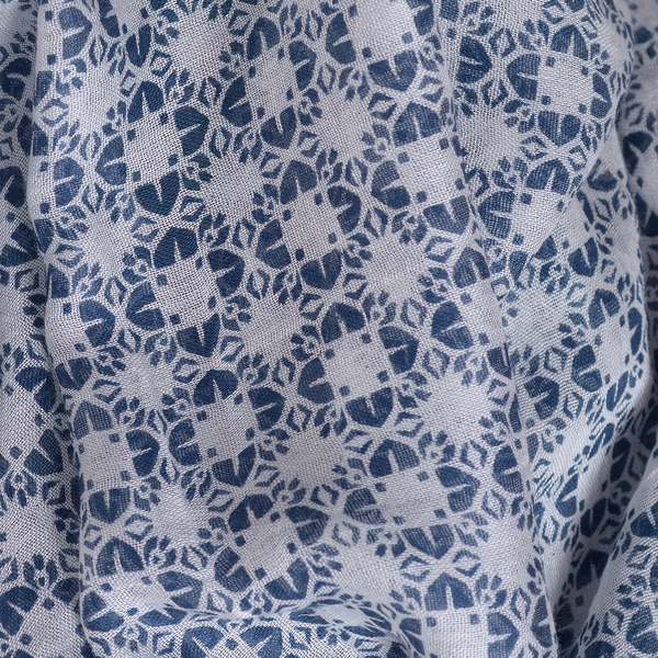 New for Season - Blue and Multi Colour Damask Printed Kaftan (Size 80x70 Cm)