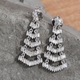 Diamond (Bgt) Earrings (with Push Back) in Platinum Overlay Sterling Silver 1.00 Ct.