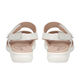 CAPRICE Nappa Flat Leather Sandals (Size 3.5) - White