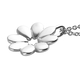 RACHEL GALLEY Platinum Overlay Sterling Silver Floral Pendant with Chain, Silver wt. 11.21 Gms