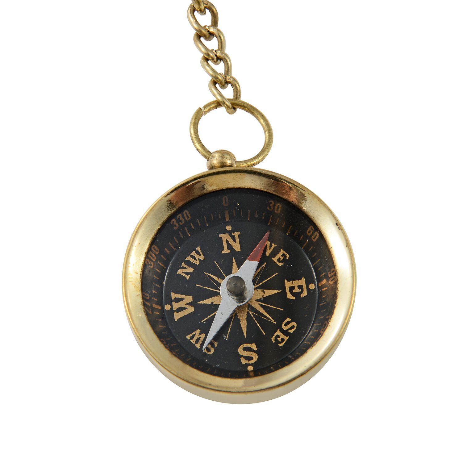 Set of 3 - Compass, Magnifying Glass & Anchor Key Chains in Gold Plated