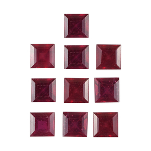 Set of 10 - African Ruby (FF) Square 4 mm 4.33 Ct.