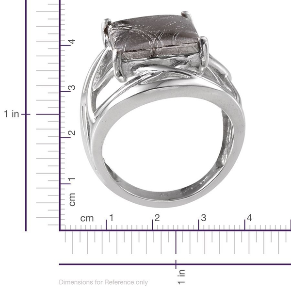 Meteorite (Bgt) Ring in Platinum Overlay Sterling Silver 17.750 Ct.
