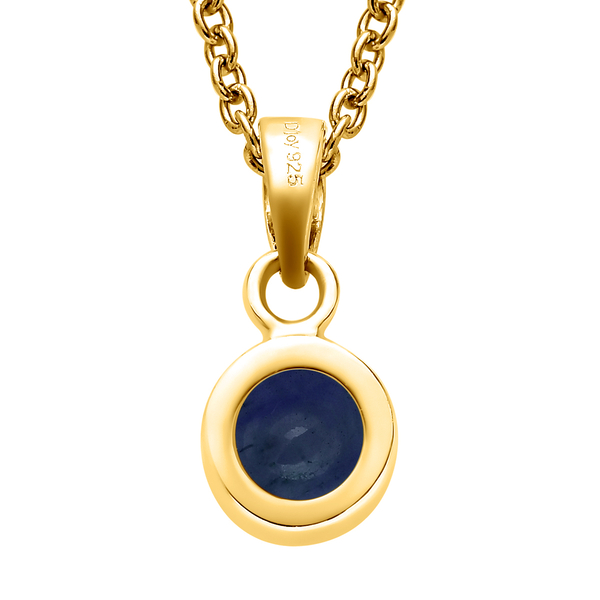 2 Piece Set - Masoala Sapphire (FF) Pendant and Hook Earrings in 14K Gold Overlay Sterling Silver With Stainless Steel Chain ( Size 20)  2.80 Ct.