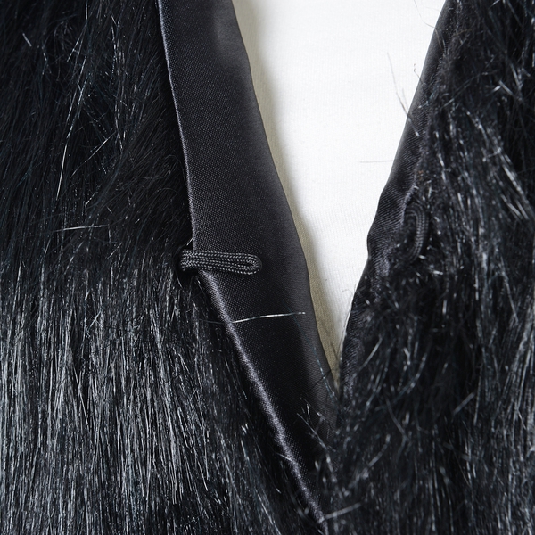 Black Colour Faux Fur Gilet (One Size Fits all; 50x70 Cm)