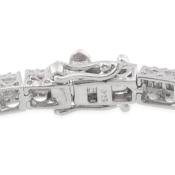 Diamond (Bgt) Bracelet (Size 7) in Platinum Overlay Sterling Silver 3.000 Ct.