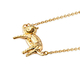 14K Gold Overlay Sterling Silver Cat Necklace (Size 18), Silver wt 6.70 Gms.