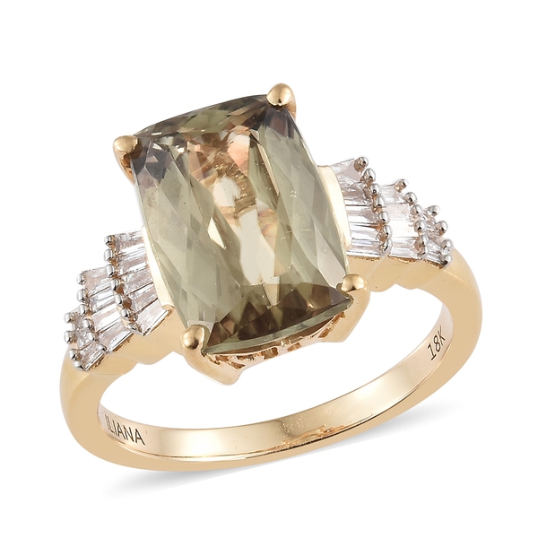 Collectors Edition ILIANA 5 Carat AAA Turkizite and Diamond Ballerina Ring in 18K Gold