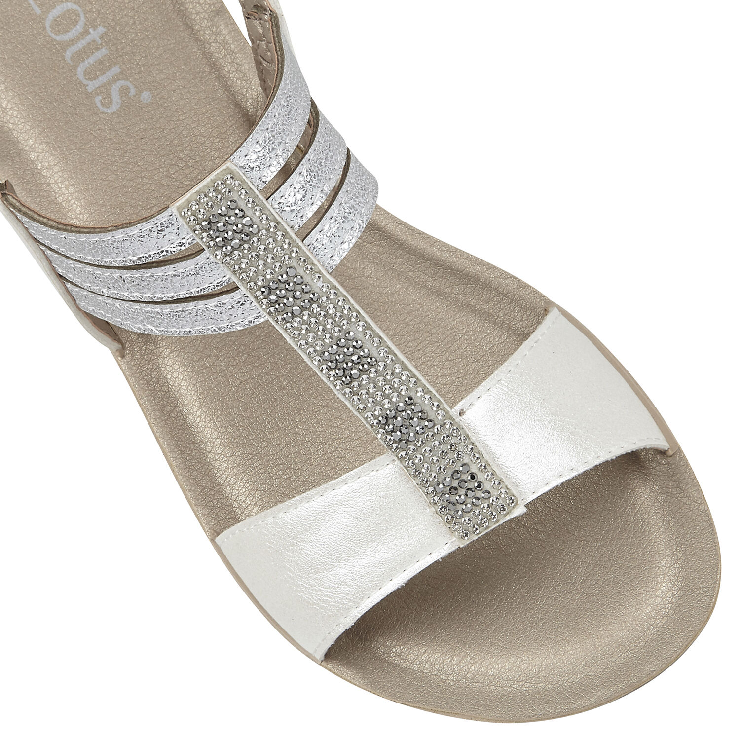 Lotus White Rome Sling-Back Sandals
