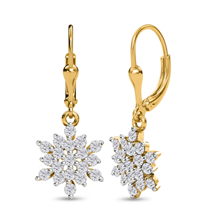 Natural Cambodian Zircon Lever Back Earrings in Yellow Gold Overlay Sterling Silver 1.140 Ct.