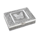 Set of 2 - Handcrafted Aluminium Embossed Transparent Window and Butterfly Pattern Ring Box with Velvet Lining (Size 20x5x15Cm)
