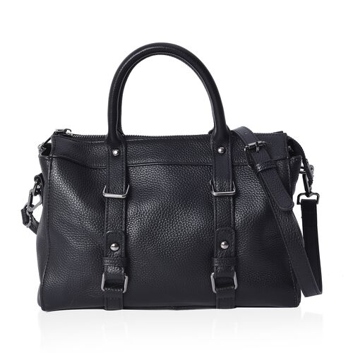 100% Genuine Leather Tote Bag in Black Colour Size 29x13x21 Cm - 3484010 - TJC