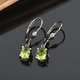 Hebei Peridot Lever Back Earrings in Platinum Overlay Sterling Silver 1.77 Ct.