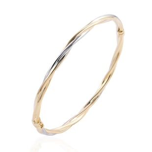 Hatton Garden Close Out- 9K Yellow Gold Twisted Bangle (Size 7.5), Gold Wt. 7.01 Gms
