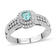 950 Platinum  AAAA  Paraiba Tourmaline   White Diamond  VS Ring 0.75 ct,  Platinum Wt. 7.23 Gms  0.7