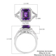 9K White Gold AA Moroccan Amethyst and Natural Cambodian Zircon Ring 3.85 Ct.