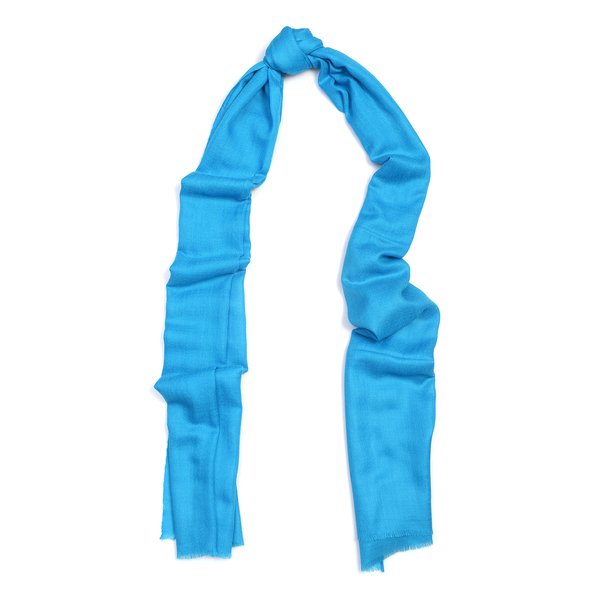 100% Cashmere Wool Turquoise Colour Scarf (Size 190x68Cm)