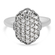 Lustro Stella Platinum Overlay Sterling Silver Cluster Ring Made with Finest CZ 1.27 Ct.