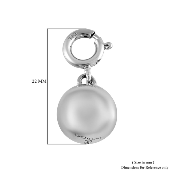 Platinum Overlay Sterling Silver Charm