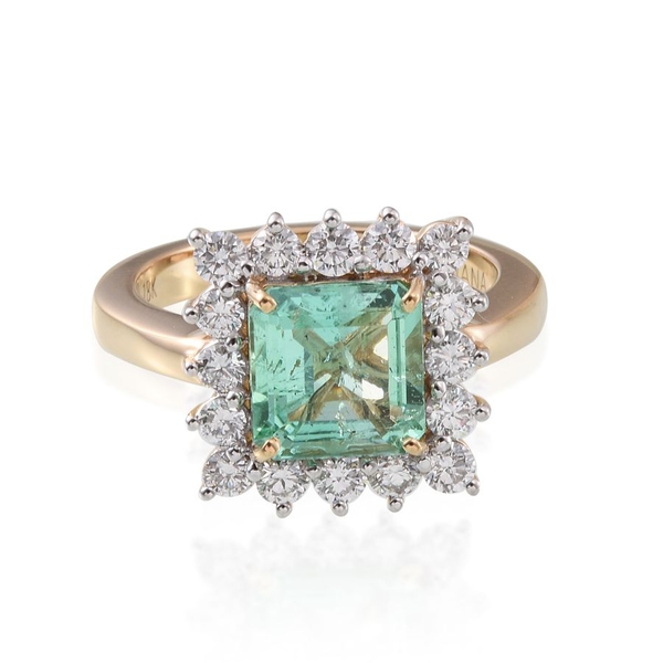 ILIANA 18K Y Gold Boyaca Colombian Emerald (Oct 2.45 Ct), Diamond Ring 3.350 Ct.