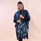 TAMSY Embroidered Kaftan (Size 90 Cm) - Navy & Turquoise