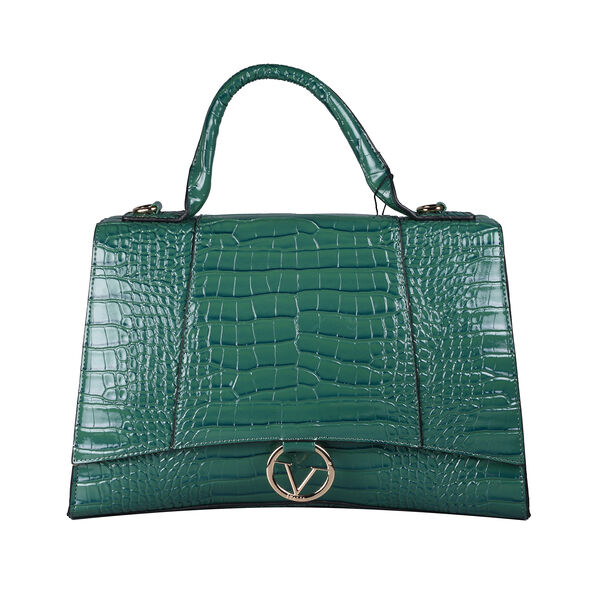 19V69 ITALIA by Alessandro Versace Green Croco Embossed Leather