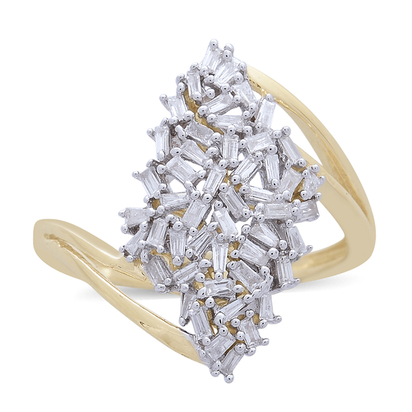Designer Inspired-  Limited Edition 9K Yellow Gold Fire Cracker Diamond (Bgt) (GH-I1-I2) Ring 0.500 