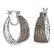 Orange Sapphire Full Hoop Earrings (with Clasp) in Platinum Overlay Sterling Silver 1.94 Ct, Silver 