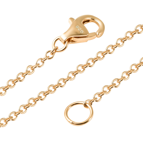 LucyQ Drip Collection - Pendant with Chain (Size 18 with 2 inch Extender) with Lobster Clasp in Yellow Gold Overlay Sterling Silver