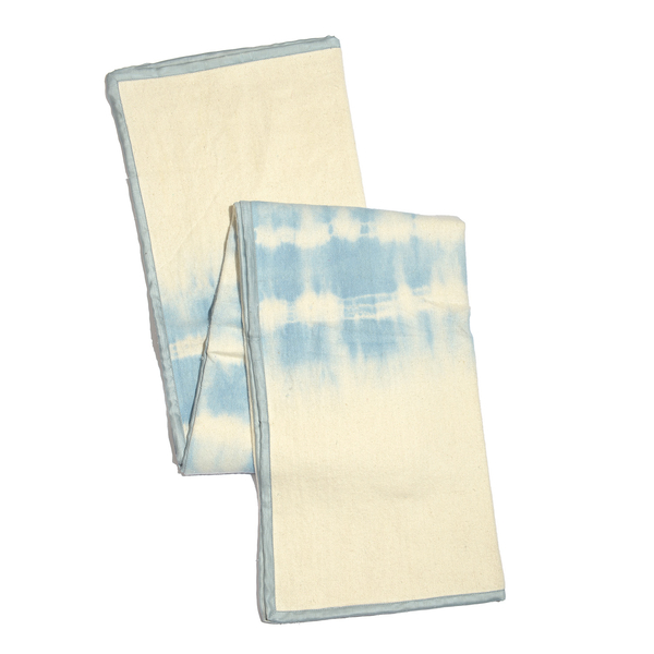 100% Cotton Flannel Light Blue and White Colour Tie & Dye Design Plaid (Size 150x130 Cm)
