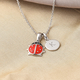 Personalised Engravable Initial Necklace with Ladybug Charm with 20Inch Chain