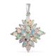 3 Carat Ethiopian Welo Opal Cluster Pendant in Platinum Plated Sterling Silver
