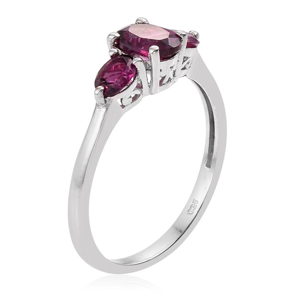 Rare Mozambique Grape Colour Garnet (Ovl 1.00 Ct) Ring in Platinum Overlay Sterling Silver 1.750 Ct.