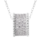 ELANZA Simulated Diamond Charm with Chain (Size 18) in Rhodium Overlay Sterling Silver, Silver Wt 11