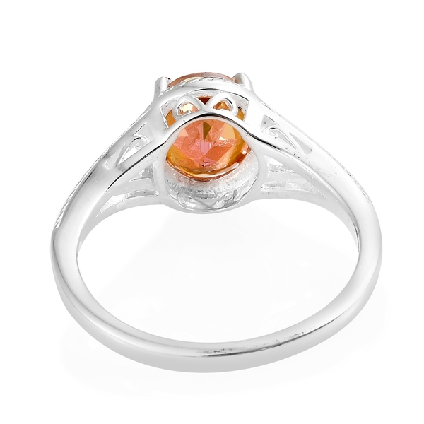 Twilight Mystic Quartz (Ovl) Solitaire Ring in Sterling Silver 2.250 Ct.