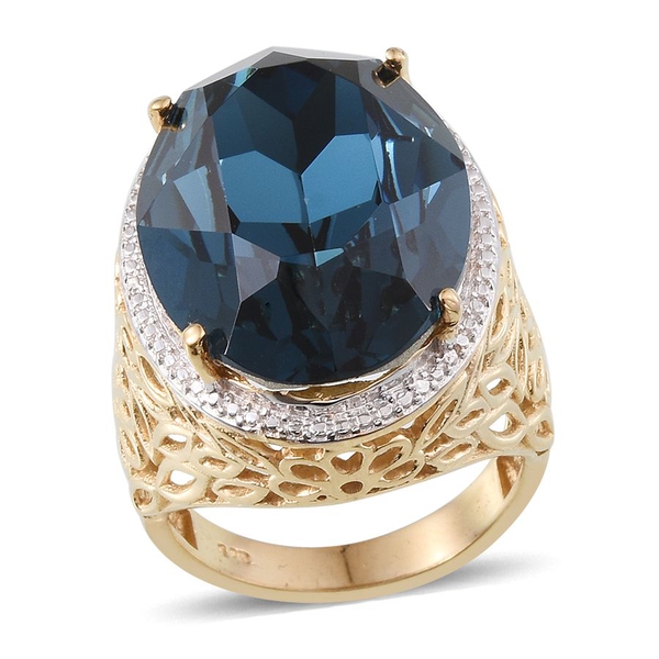Lustro Stella  - Montana Crystal (Ovl) Ring in ION Plated 18K Yellow Gold Bond 26.500 Ct.