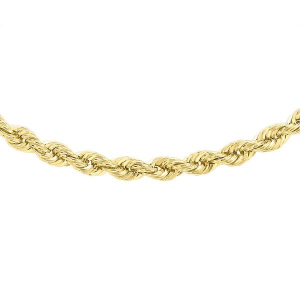 JCK Vegas Collection 9K Yellow Gold Rope Chain Necklace Size 20 Inch, 7.00 Gms.