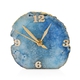 Handmade Agate Quartz Table Clock (Size 10-11.5 Cm) - Blue