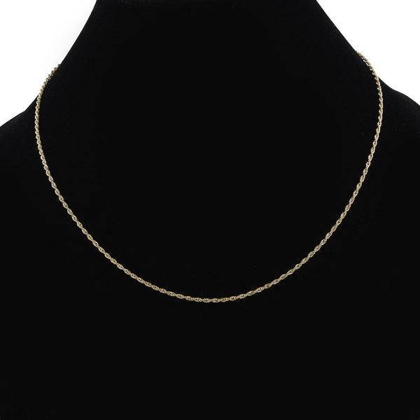 One Time Close Out Deal- Italian Made-  ILIANA 18K Yellow Gold Rope Necklace (Size -18) with Spring Ring Clasp