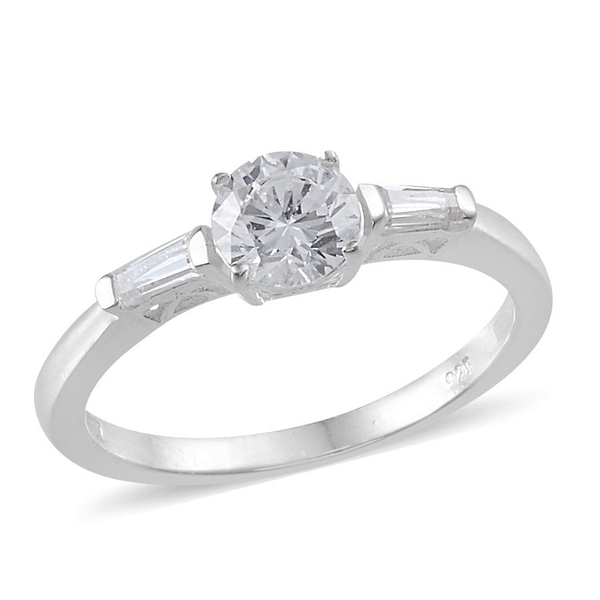 Lustro Stella - Sterling Silver (Rnd) Ring Made with Finest CZ 1.020 Ct.