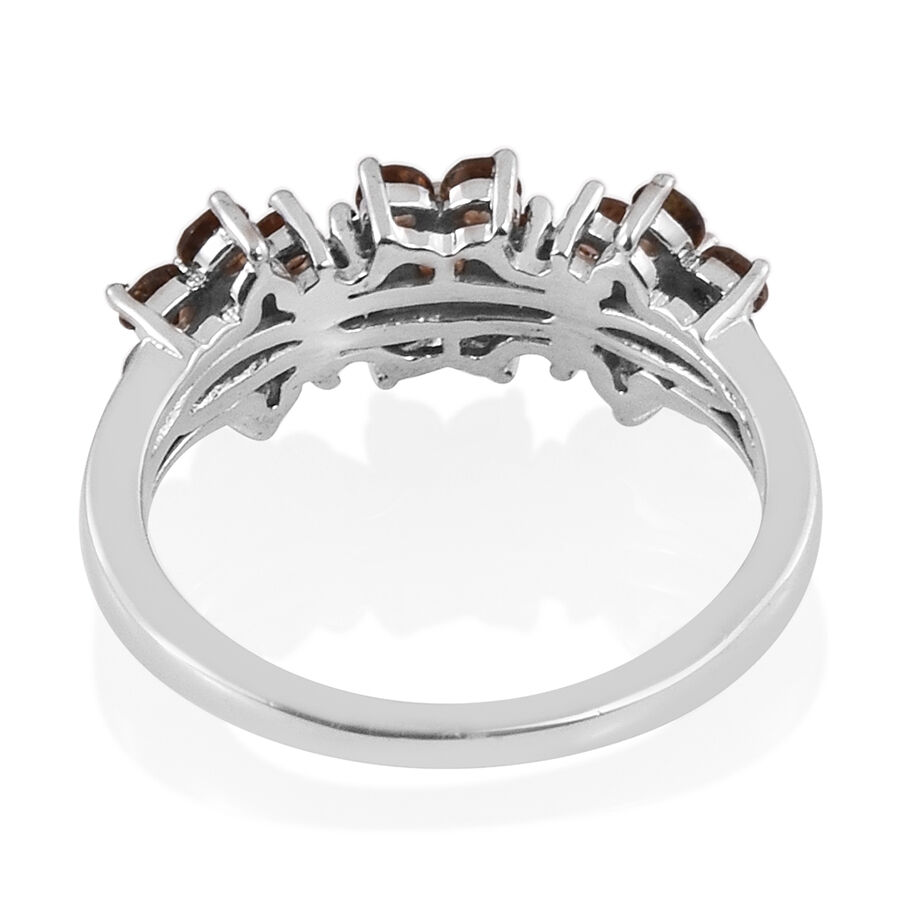 Jenipapo Andalusite (Rnd) Triple Floral Ring in Platinum Overlay Sterling Silver 1.750 Ct.