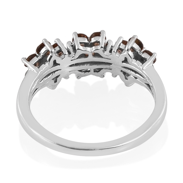 Jenipapo Andalusite (Rnd) Triple Floral Ring in Platinum Overlay Sterling Silver 1.750 Ct.