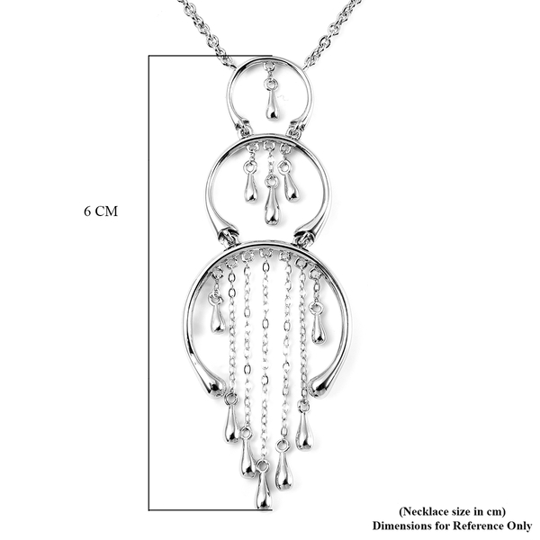 LucyQ Drip Collection - Rhodium Overlay Sterling Silver Necklace (Size 16 with 4 inch Extender) in Rhodium Overlay Sterling Silver, Silver wt 12.50 Gms