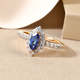 Tanzanite and Natural Cambodian Zircon Ring in 14K Gold Overlay Sterling Silver 1.14 Ct.
