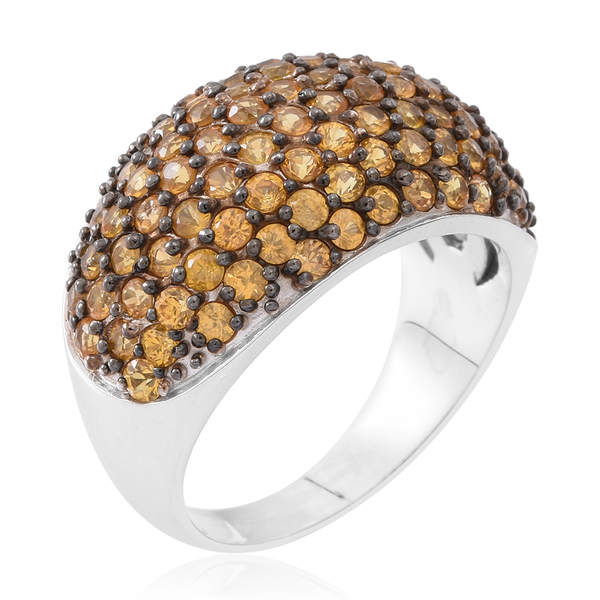 Limited Edition -Chanthaburi Yellow Sapphire (Rnd) Ring in Rhodium Plated Sterling Silver 4.750 Ct.